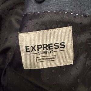 Express Navy and grey suits with vest, pants and jacket